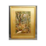 A gilt framed & mounted woodland watercolour by Th