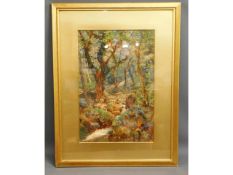 A gilt framed & mounted woodland watercolour by Th