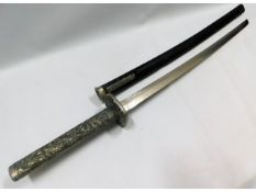 A Japanese Samurai style sword with scabbard, 38.5in long