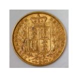 An 1869 Victorian full gold sovereign, 8g