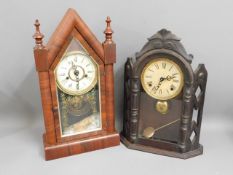 Two mantle clocks, one by New Haven Clock Co. 21in