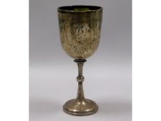 A Victorian 1891 London silver goblet by Josiah Wi