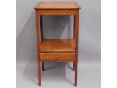 A mahogany pot stand with drawer under, 28in high