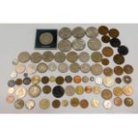 An 1838 fourpence, a 1921 half crown, an 1839 half pence & a quantity of other coinage