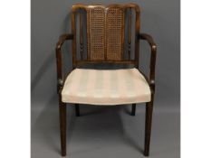 A French style cane back chair, 31in high to back
