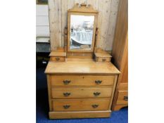 A satinwood dressing table with drawers, 35.5in wi