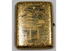 An early 20thC. Japanese cigarette case with two m