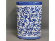 A Chinese style blue & white porcelain oval stick