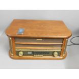 A boxed Auna radio, CD & record player