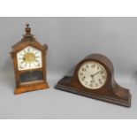 Two mantle clocks, tallest 15in