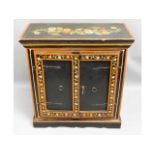 A lacquered Oriental cabinet, 27in high x 26.5in w