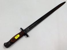 A Sanderson 1907 pattern bayonet, 19.75in long