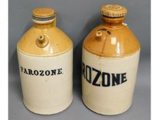 Two Parazone bleach flagons, one lacking handle, 1