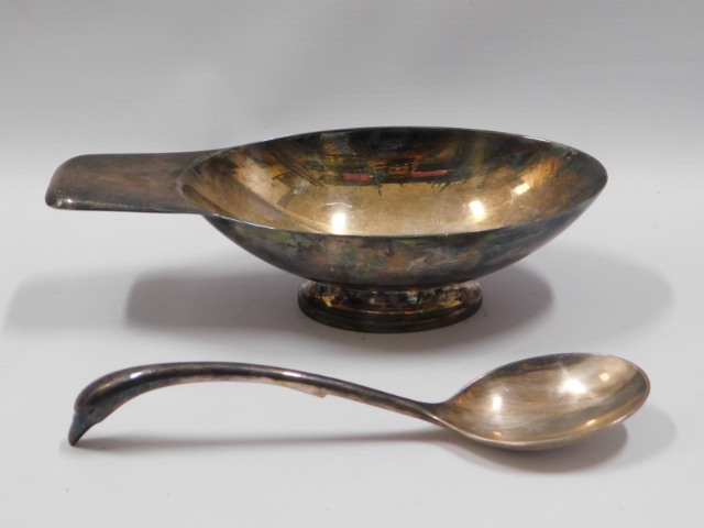 A French Christofle silver plate stylised sauceboa