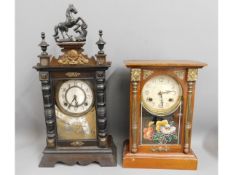 Two Chinese mantle clocks, tallest 24in