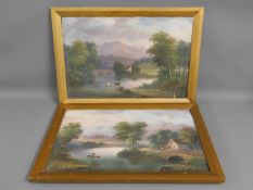 A pair of Victorian landscape oil paintings by W.