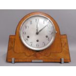 An art deco chiming mantle clock by Haller, 9.25in