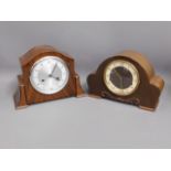 Two mantle clocks, one by Bentima, 8.5in tall