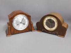 Two mantle clocks, one by Bentima, 8.5in tall