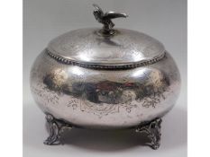 A 19thC. Austrian silver footed bowl & cover with