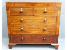 A Victorian mahogany chest of five drawers, 47.25i