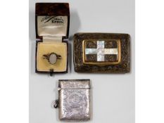 A 1902 Birmingham silver vesta case by Cornelius S