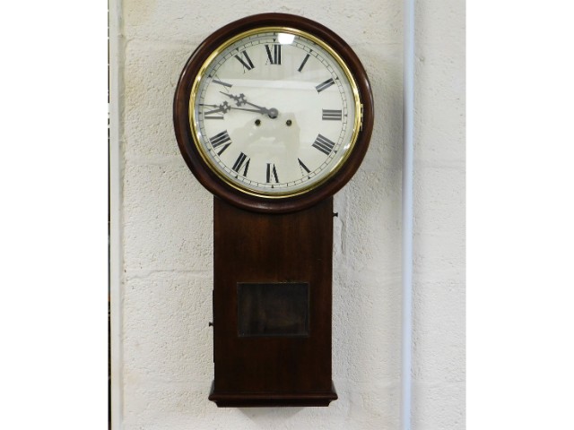 An antique wall clock, later dial & made up case,