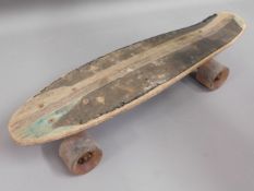 A 1970's skateboard, 21.75in long