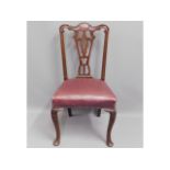 A Chippendale style mahogany chair with upholstere