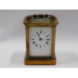 A French A.C.C.L brass carriage clock, 4.25in tall