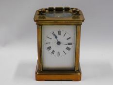 A French A.C.C.L brass carriage clock, 4.25in tall