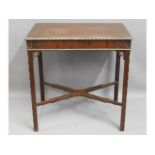 A mahogany side table with piecrust edge, 28in hig