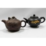 Two Japanese Yixing clay teapots
