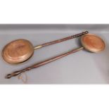 Two 19thC. copper warming pans