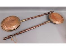 Two 19thC. copper warming pans