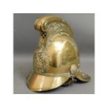 A Victorian brass Fire Brigade helmet