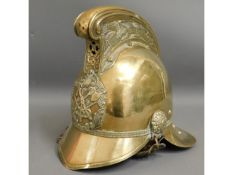 A Victorian brass Fire Brigade helmet