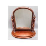 A Victorian mahogany dressing mirror with barley t