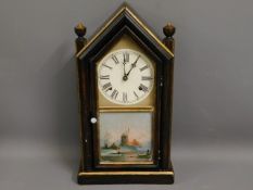 A Holloway & Co. mantle clock, 19in tall