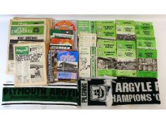 A quantity of Plymouth Argyle related items includ