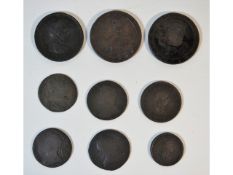 Two 1797 George III cartwheel pennies twinned with