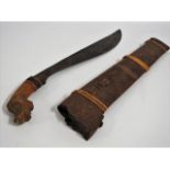 A Balinese Kris with scabbard, 21in long