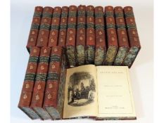 Fifteen 19thC. Charles Dickens Works books, leathe