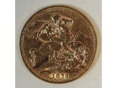 A Victorian 1873 young head St. George full gold s