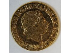 A George III 1820 sovereign, 7.65g