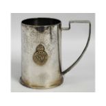 A silver plated WW2 military shell tankard with Ro