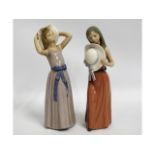 Two Lladro porcelain figures of ladies in summer d