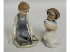 Two Nao porcelain figures of children, tallest