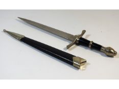 A reproduction Medieval dagger, 13.5in long