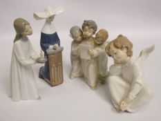 Four Lladro porcelain figures of religious interes
